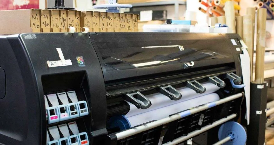 Black printer for large scale printing in local NYC print shop