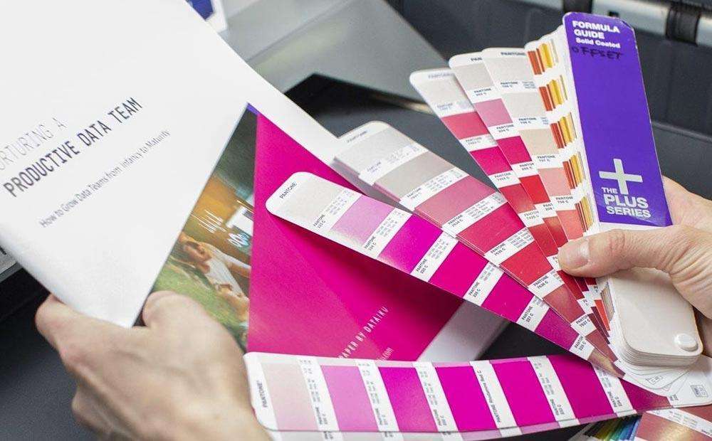 Person looking at color swatches