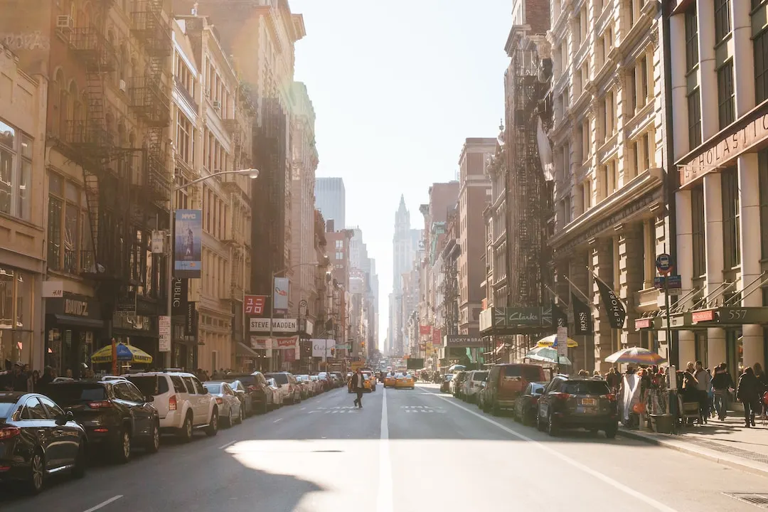 A photo of New York City's SoHo neighborhood, shot from Broadway.